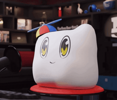 Cartoon Character Wearing Propeller Hat GIF