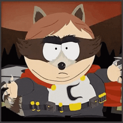 Cartoon Character Wearing Raccoon Mask GIF