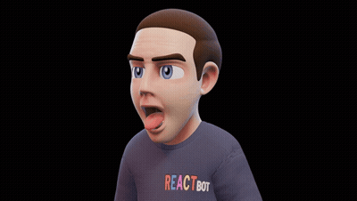 Cartoon Character Wearing Reactbot Shirt GIF