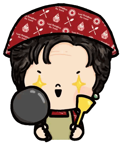 Cartoon Character Wearing Red Nasi Bungkus Bandana Sticker