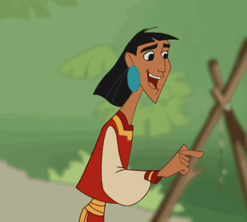 Cartoon Character Wearing Red Shirt With Yellow L GIF