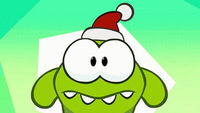 Cartoon Character Wearing Santa Hat GIF