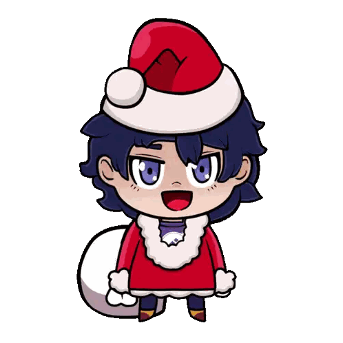 Cartoon Character Wearing Santa Hat Sticker