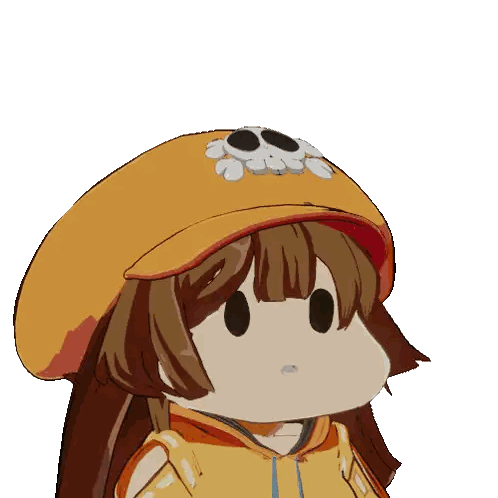 Cartoon Character Wearing Skull Hat Sticker