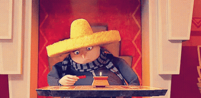Cartoon Character Wearing Sombrero Eating Hot Pepper GIF