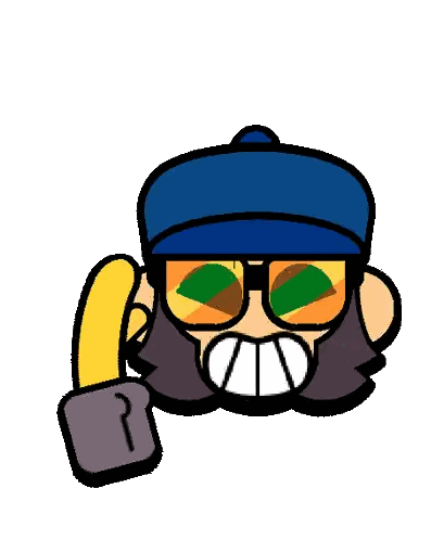 Cartoon Character Wearing Sunglasses And Blue Hat With Pink Heart Sticker