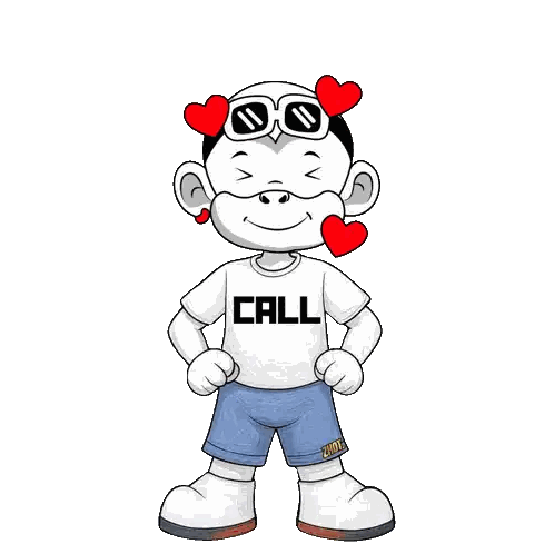 Cartoon Character Wearing Sunglasses And Call Shirt Sticker