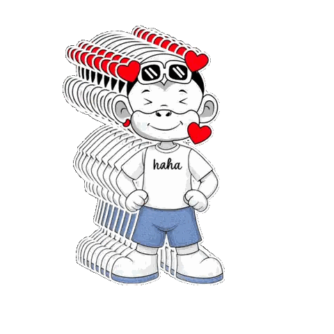 Cartoon Character Wearing Sunglasses And Haha T-Shirt Sticker