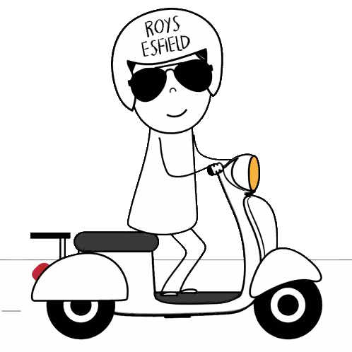 Cartoon Character Wearing Sunglasses And Helmet Roys Esfield Sticker