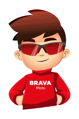 Cartoon Character Wearing Sunglasses And Red Br Shirt Sticker