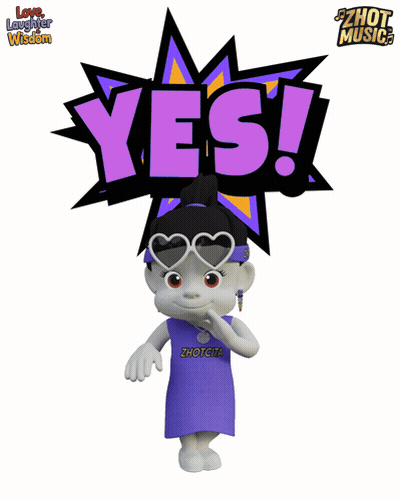 Cartoon Character Wearing Sunglasses And Zhong Shirt GIF