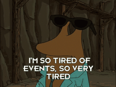 Cartoon Character Wearing Sunglasses Saying Very Tired GIF