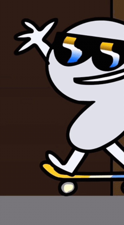 Cartoon Character Wearing Sunglasses Waving GIF