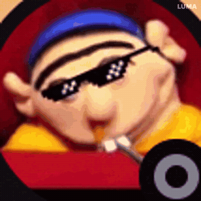 Cartoon Character Wearing Sunglasses With Luma GIF