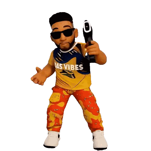 Cartoon Character Wearing Vibes Shirt Sticker
