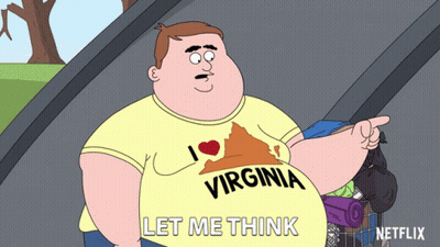 Cartoon Character Wearing Virginia Shirt GIF