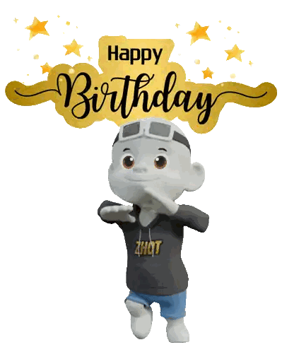 Cartoon Character Wearing Zhot Hoodie Sticker