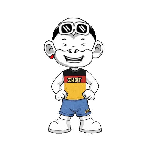 Cartoon Character Wearing Zhou Shirt Sticker