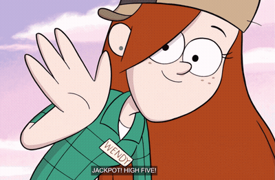 Cartoon Character Wendy Jackpot High Five GIF