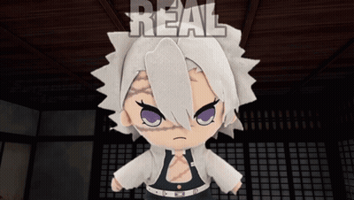 Cartoon Character White Hair Purple Eyes Sign Saying Real GIF
