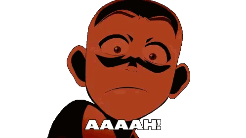 Cartoon Character With Aaah Sticker