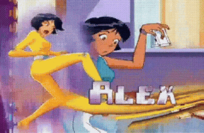 Cartoon Character With Alex Written On It GIF