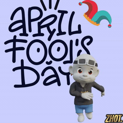Cartoon Character With April Fools Day Sign GIF