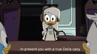 Cartoon Character With Apron Saying Mom's Best Mom GIF