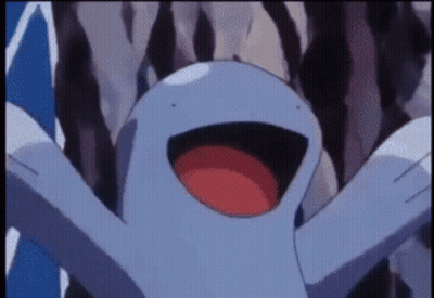 Cartoon Character With Arms Outstretched And Red Mouth GIF