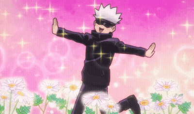Cartoon Character With Arms Outstretched In Daisy Field GIF