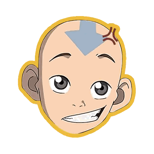 Cartoon Character With Arrow Pointing To Head Sticker