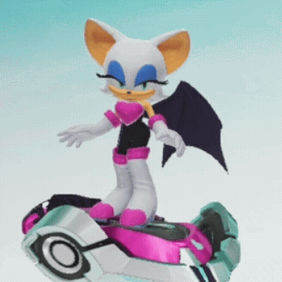 Cartoon Character With Bat Wings On Pink Scooter GIF