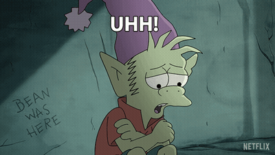 Cartoon Character With Bean Was Here On Wall GIF