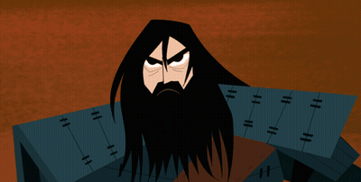 Cartoon Character With Beard And Blue Armor GIF