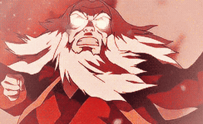 Cartoon Character With Beard And Glowing Eyes Running GIF