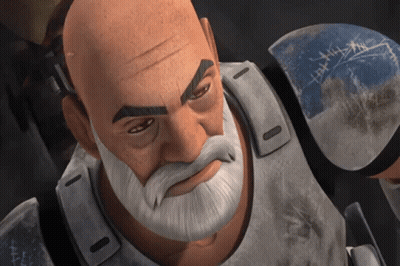Cartoon Character With Beard And Gray Vest GIF