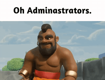 Cartoon Character With Beard And Mohawk Saying Oh Administrators GIF