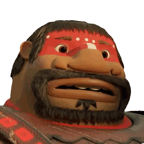 Cartoon Character With Beard And Red Face Paint Sticker