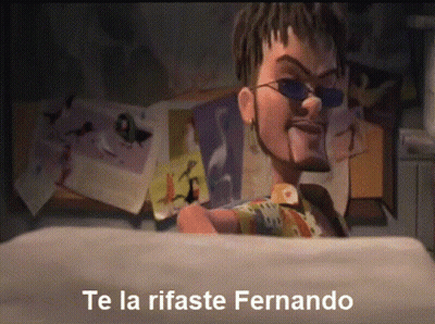 Cartoon Character With Beard And Sunglasses Says Te La Rifeste Fernando GIF