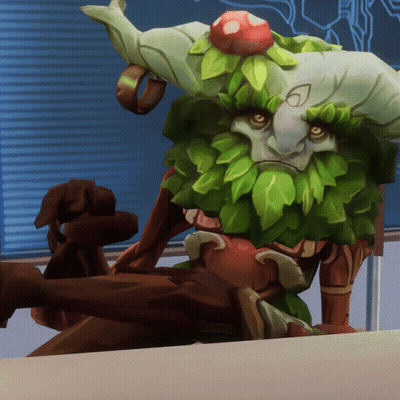 Cartoon Character With Beard, Horns, And Number 6 GIF