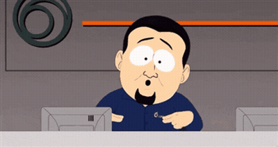 Cartoon Character With Beard Pointing At Computer Monitor GIF