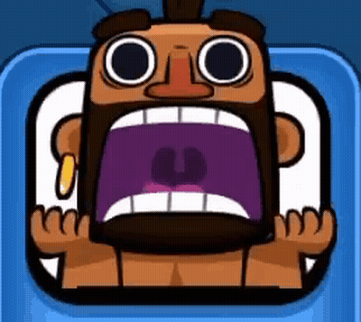 Cartoon Character With Beard Screaming Purple Mouth And Teeth GIF
