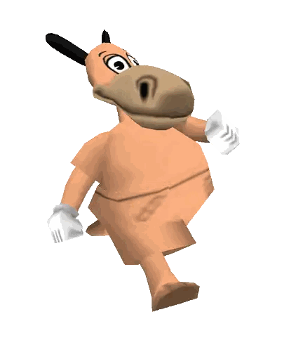 Cartoon Character With Big Belly And Long Ears Sticker