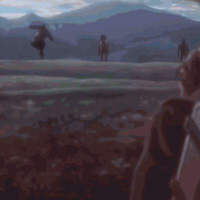 Cartoon Character With Big Belly In Front Of Mountain GIF