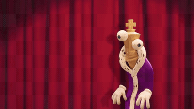 Cartoon Character With Big Eyes And Crown GIF