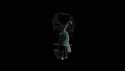 Cartoon Character With Big Eyes And Green Shirt GIF
