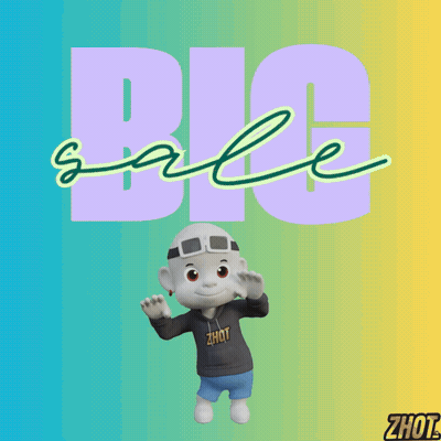 Cartoon Character With Big Sale Sign GIF