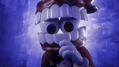 Cartoon Character With Big Teeth And Bow Tie Pointing GIF