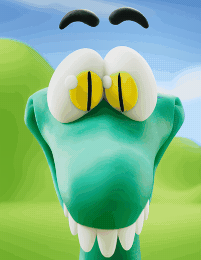 Cartoon Character With Big Yellow Eyes GIF