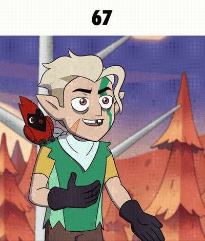 Cartoon Character With Bird On Shoulder And 67 GIF